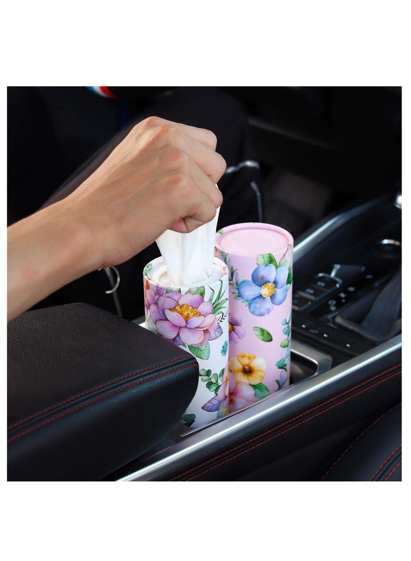 DAILYCHIC Car Tissues Holder,4-Pack, 50 Tissues per Canister,Tissues for Car Cup Holder, Round Car Tissue Box Holder - Image 2